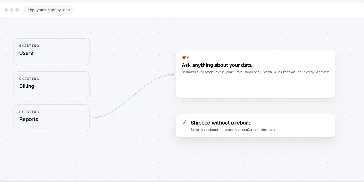 AI feature streaming a response inside an existing app