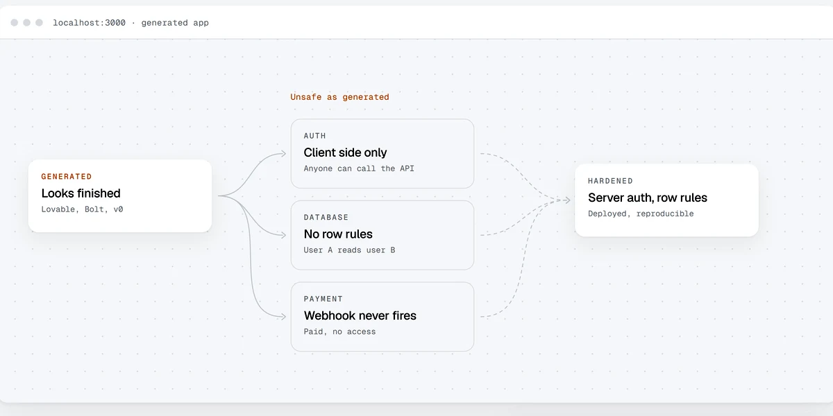 A generated Lovable app rebuilt with real auth and database